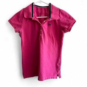 Aeropostale Pink Polo with Navy Logo Size Large